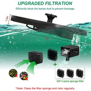 Upgraded Solar Water Fountain, GAIZERL 3.5W Solar Fountain Pump for Bird Bath with Battery Backup, Floating Solar Powered Fountains with 4 DIY Fixed Sticks & 7 Nozzles for Birdbath Garden Pond