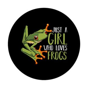 Just a Girl Who Loves Frogs Aquarium Amphibians Animal Lover PopSockets PopGrip: Swappable Grip for Phones & Tablets