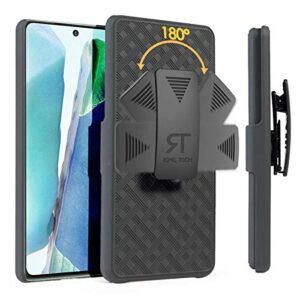 rome tech holster case with belt clip for samsung galaxy s21 / s21 5g [only] slim heavy duty shell holster combo - rugged phone cover with kickstand compatible with samsung galaxy s21 - black