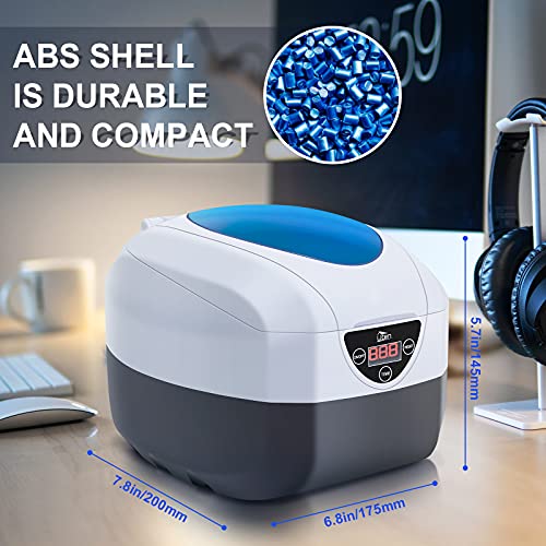 Jewelry Cleaner, Professional Ultrasonic Cleaner with Timer, Portable Household Jewelry Cleaning Machine for Eyeglasses, Rings, Razors, Coin, Earrings, Necklaces, Watches, Combs, Denture 750 mL