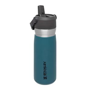 stanley iceflow stainless steel water bottle with straw 0.65l / 22oz lagoon – leakproof insulated water bottle - keeps cold for 12+ hours - bpa-free thermos flask - dishwasher safe