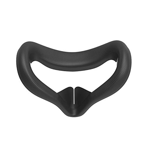 UR Pinson Silicone VR Face Cover Mask for Oculus Quest 2 VR Headset Face Cushion Cover Sweatproof (Black)