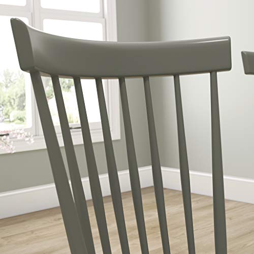 Sauder New Grange Spindle Back Chair, L: 20.47" x W: 21.26" x H: 36.22", Pewter Green Finish