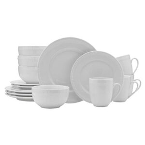 everyday white by fitz and floyd beaded 16 piece dinnerware set, service for 4