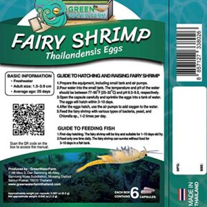 GREEN WATER FARM Fairy Shrimp Thailandensis Eggs Live Fish Food for Hatching and Culture Suitable for Feed Betta Fish