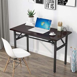 yymn portable and compact folding desk,home office desk 47 inches folding computer table activity table with storage layer,gaming study writing workstation,no install