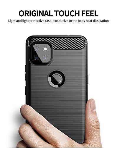 M MAIKEZI for Moto One 5G Ace case,Motorola one 5G Ace Case with HD Screen Protector, Soft TPU Slim Fashion Non-Slip Protective Phone Case Cover for Motorola Moto One 5G UW Ace (Black Brushed TPU)