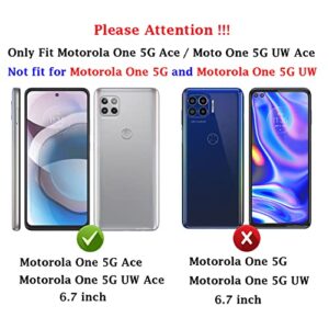 M MAIKEZI for Moto One 5G Ace case,Motorola one 5G Ace Case with HD Screen Protector, Soft TPU Slim Fashion Non-Slip Protective Phone Case Cover for Motorola Moto One 5G UW Ace (Black Brushed TPU)