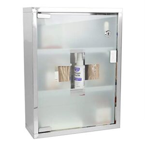 home basics mc35180 medicine cabinet, 12'' x 16'' x 4.75'' (35 x 40.6 x 12 cm), silver