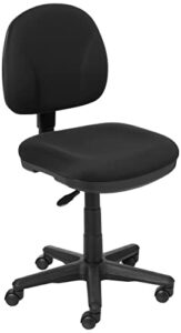 office star pneumatic sculptured task chair with thick padded seat and built-in lumbar support, coal freeflex