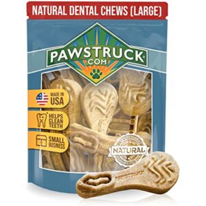 natural dental treats for dogs, 15-pack dog breath freshener chews, made in usa teeth cleaning treat, canine oral health dental care sticks, dental chews for large dogs or medium breeds and puppies