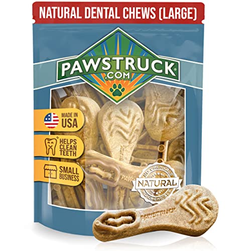 Natural Dental Treats for Dogs, 15-Pack Dog Breath Freshener Chews, Made in USA Teeth Cleaning Treat, Canine Oral Health Dental Care Sticks, Dental Chews for Large Dogs or Medium Breeds and Puppies