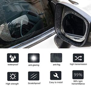 KIMISS Protective Film, 2pcs Rainproof Waterproof Car Rearview Mirror Sticker Anti-fog Protective Film Rain Shield Oval