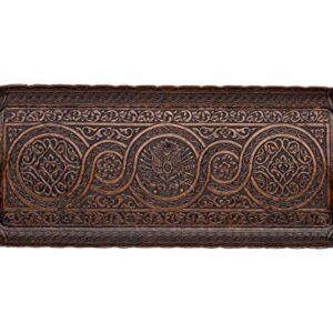 Turkish Ottoman Coffee Tea Beverage Serving Rectangle Tray (Small Tray) (13 INC*5.5 INC) (Copper)