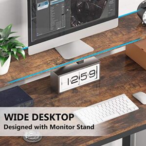 Tribesigns Computer Desk with Storage Shelves, Industrial Writing Desk, PC Desk Table Study Workstation for Home Office