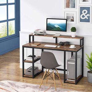 Tribesigns Computer Desk with Storage Shelves, Industrial Writing Desk, PC Desk Table Study Workstation for Home Office