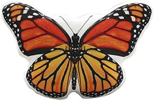 chezmax butterfly pillow pads decorative throw pillow soft back chair cushion for home office car orange 15.8" x 13.8"