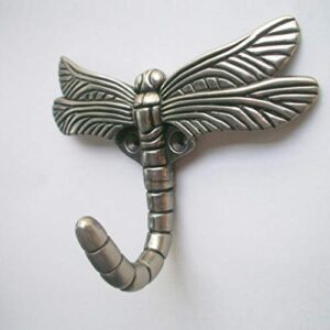 Cabilock Dragonfly Coat Hook Retro Iron Art Animal Hat Hook Wall Hanging Coat Hat Hook Door Back Hook for Home Hotel