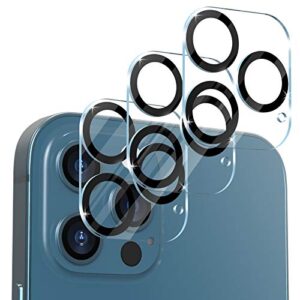 [3 pack] cloudvalley camera lens protector for iphone 12 pro max, 6.7'' tempered glass + camera lens cover, 9h hardness, 6.7 inch, hd clear, bubble free, easy install, scratch-resistant