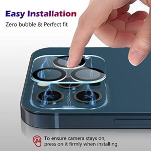 [3 Pack] CloudValley Camera Lens Protector for iPhone 12 Pro Max, 6.7'' Tempered Glass + Camera Lens Cover, 9H Hardness, 6.7 inch, HD Clear, Bubble Free, Easy Install, Scratch-Resistant