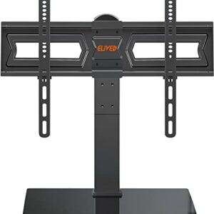 Universal Swivel TV Stand Base, Table Top TV Stand for Most 37-70 inch LCD LED Flat Screen TVs, Height Adjustable TV Mount Stand with Tempered Glass Base, VESA 600x400mm, Holds up to 88 lbs. ELIVED