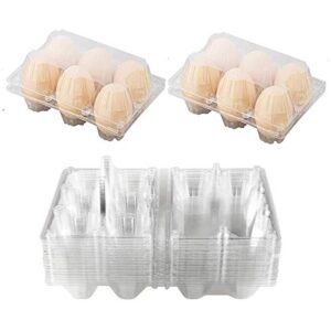 luckgy 36pcs pack clear plastic egg carton eco-friendly egg tray holder, holds 6 eggs securely, for refrigerator storage, family, chicken farm, market, camping, picnic, and travel