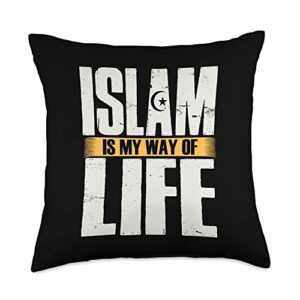 in the name of allah gifts islam believe symbol muslim sign ramadan religion gift throw pillow, 18x18, multicolor