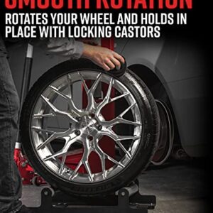 Adam's Rolling Wheel Detailing Stand - Wheel & Tire Car Detailing Roller for Wheel Cleaning, Ceramic Coating, Applying Tire Shine & Car Wheel Wash | Garage Accessory for Detailers