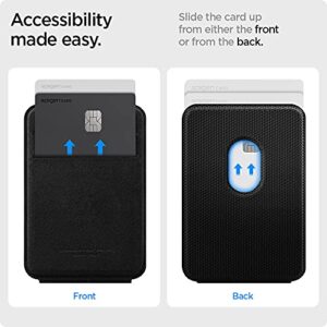 Spigen Smart Fold (MagFit) Magnetic Wallet Card Holder Designed for MagSafe with Kickstand Compatible with iPhone 14, iPhone 13, iPhone 12 Models - Black