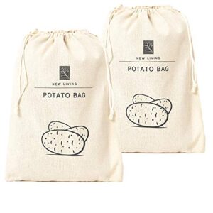 2 pack potato bag | 26 38cm | organic linen materials | eco product | by new living | food storage bag |