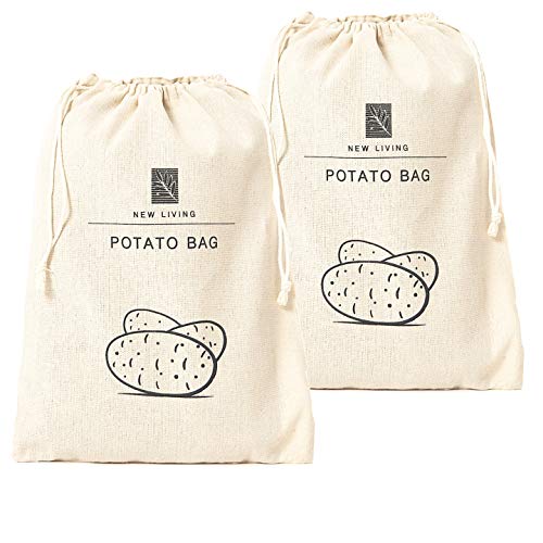 2 Pack Potato Bag | 26 38cm | Organic Linen Materials | Eco Product | by New Living | Food Storage Bag |