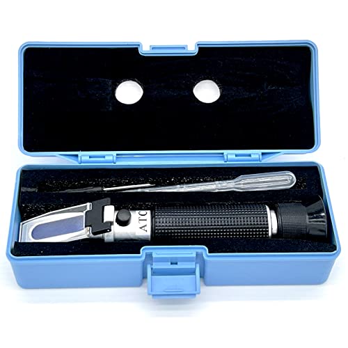 Hallocool Salinity Refractometer for Aquarium Seawater Marine Fishkeeping Saltwater Refractometer Dual Scale Specific Gravity Salinity Tester 0-100‰ & 1.000-1.070 Salinity Hydrometer with ATC