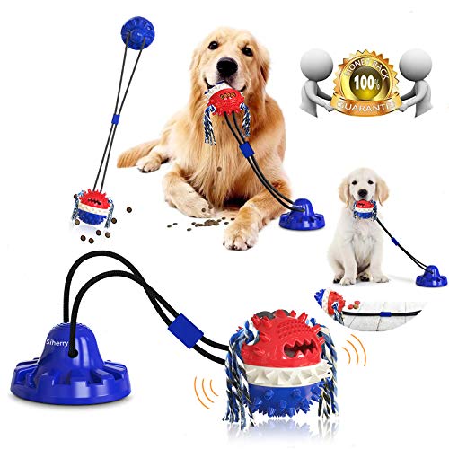 Siherry Dog Chew Toys for Aggressive Chewers, Suction Cup Dog Chewing Toy, Chewing and Cleaning Teeth, Dog Training Treats Teething Rope Toys for Boredom, Dog Toys for Aggressive Chewers Large Breed