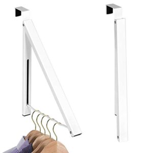 HOLDN’ STORAGE Over Door Hanger - Single Hanger Retractable Collapsible Folding Over The Door Rack Organizer for Clothes & Towels Ideal for Bathrooms, Dorm Rooms Etc.