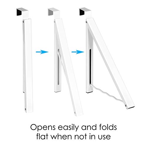 HOLDN’ STORAGE Over Door Hanger - Single Hanger Retractable Collapsible Folding Over The Door Rack Organizer for Clothes & Towels Ideal for Bathrooms, Dorm Rooms Etc.