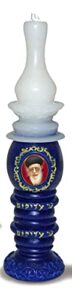 shalhevet light small tzadik havdalah candle (rabbi ovadia yosef blue)