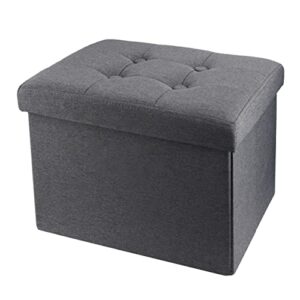 alasdo storage ottoman folding rectangle cube coffee table multipurpose foot rest short children sofa stool linen fabric ottomans bench foot rest for bedroom l17w13h13(grey)