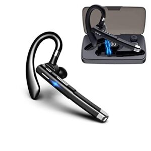 szycd bluetooth headset, business wireless bluetooth earpiece v4.1 hands-free earphones with stereo noise canceling mic, compatible iphone android cell phones driving/business/office (black)