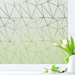 beautysaid window privacy film frosted glass window stickers: bathroom frosting sun blocking static cling non-adhesive vinyl removable decorations covers for home office 17.5x78.7inch