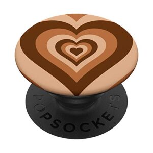 love heart coffee latte brown pattern valentines cutesy gift popsockets popgrip: swappable grip for phones & tablets