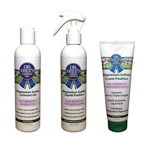 Dr. Milt's Hip and Joint Care, Horse Liniment for The Horse and Rider - 3 Pack - 8oz Cream, Gel, Spray.