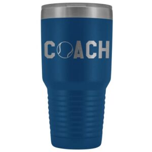 jfwcreations tennis coach tumbler cup - tennis coach gift 30oz insulated coffee travel mug blue