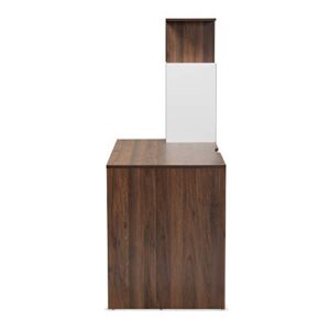 Baxton Studio Rowan Desks, White/Walnut Brown