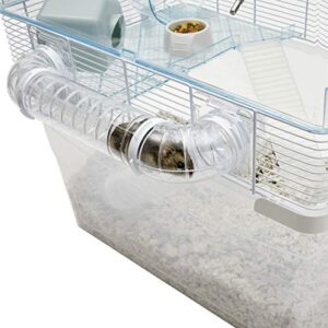 Duna Space Gerbil & Hamster Cage, Extra-Deep 11.5-Inch Base Promotes Instinctual Burrowing While Containing Litter & Debris, Includes ALL Accessories and Play Tunnels, 22.6L x 18.7W x 21.5 Inches