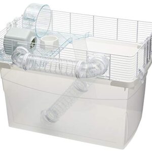 Duna Space Gerbil & Hamster Cage, Extra-Deep 11.5-Inch Base Promotes Instinctual Burrowing While Containing Litter & Debris, Includes ALL Accessories and Play Tunnels, 22.6L x 18.7W x 21.5 Inches