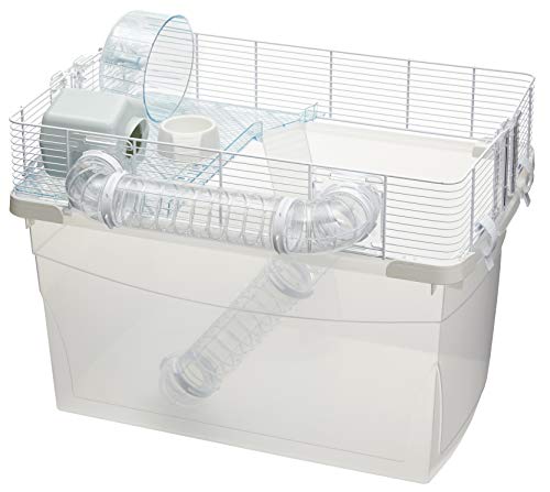 Duna Space Gerbil & Hamster Cage, Extra-Deep 11.5-Inch Base Promotes Instinctual Burrowing While Containing Litter & Debris, Includes ALL Accessories and Play Tunnels, 22.6L x 18.7W x 21.5 Inches