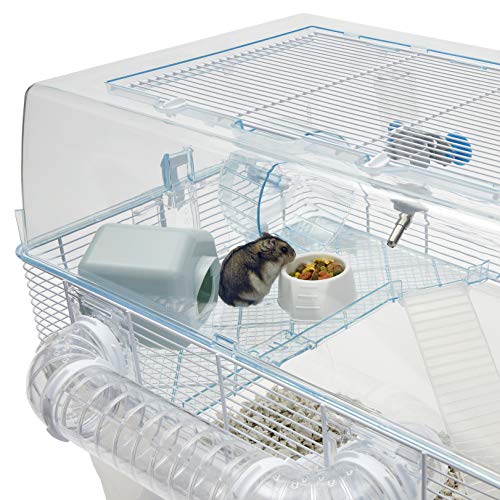 Duna Space Gerbil & Hamster Cage, Extra-Deep 11.5-Inch Base Promotes Instinctual Burrowing While Containing Litter & Debris, Includes ALL Accessories and Play Tunnels, 22.6L x 18.7W x 21.5 Inches