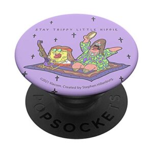 spongebob squarepants patrick star stay trippy little hippie popsockets popgrip: swappable grip for phones & tablets