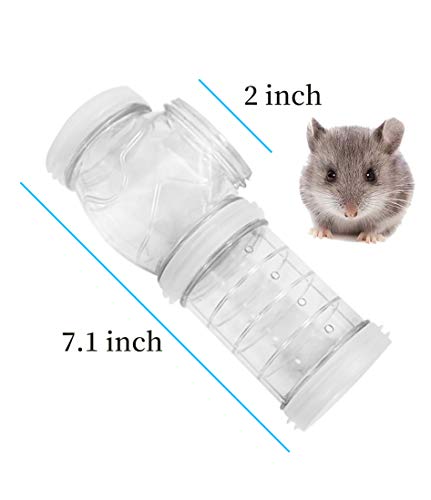 WishLotus Hamster Tubes with 2 Pipe Connection Plates, Adventure External Pipe Set Creative Transparent DIY Connection Tunnel Track to Expand Space Hamster Cage Accessories Hamster Toys (Clear)