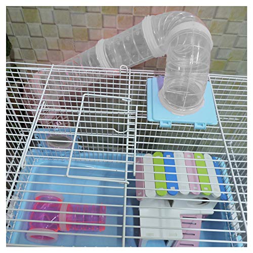 WishLotus Hamster Tubes with 2 Pipe Connection Plates, Adventure External Pipe Set Creative Transparent DIY Connection Tunnel Track to Expand Space Hamster Cage Accessories Hamster Toys (Clear)